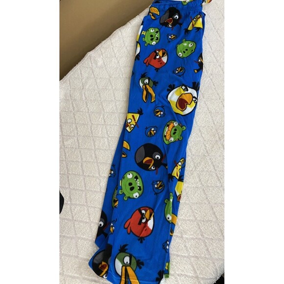 Angry Birds 2009 Black Graphic Print Shirt An Blue Pajama Pants Set Size L - Picture 9 of 16